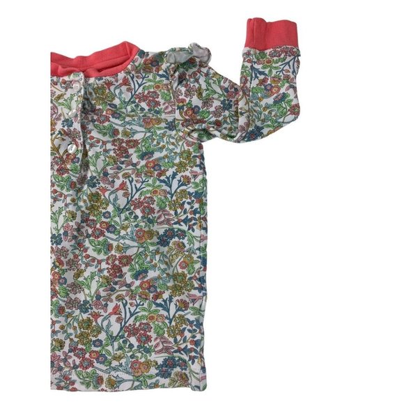 3 Baby Bliss Girls Floral Henley Style Top Shirt Pink Trim 100% Cotton - Picture 3 of 8